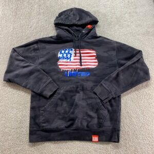 Triple Nikel Hoodie Mens Medium Black Camo United 555 American Flag Sweatshirt